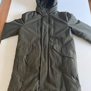 Cole Haan Men's Olive Green Heavy Duty Warm Winter Coat with Attached Hood Sz M
